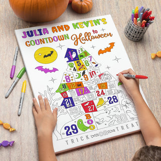 DIY Countdown to Halloween Personalized 10x16 Canvas