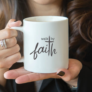 Walk by Faith White Coffee Mug - 11 oz.