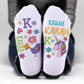 White crew socks with name