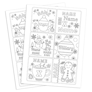 DIY Color Your Own Kids Holiday Sticker - Set of 12