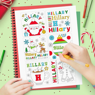 DIY Color Your Own Kids Holiday Sticker - Set of 12