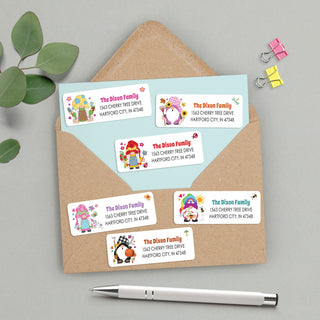 Garden gnome address label