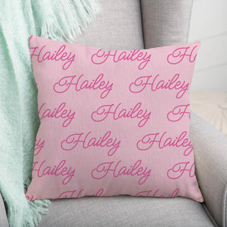 My Name Pink Personalized 14x14 Throw Pillow