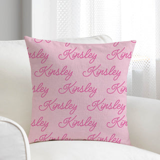My name 17x17 throw pillow in pink