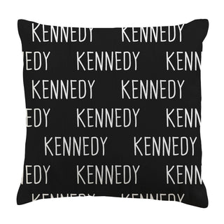 My Name Black Personalized 14x14 Throw Pillow