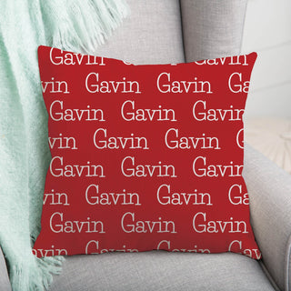 My Name Red Personalized 14x14 Throw Pillow