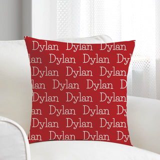 My Name Red Personalized 17x17 Throw Pillow