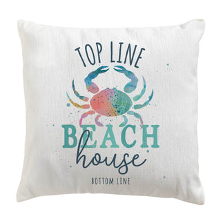 Beach House Personalized 17x17 Throw Pillow
