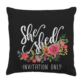 She Shed Personalized 14x14 Throw Pillow