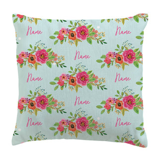 Floral Garden Personalized 14x14 Throw Pillow