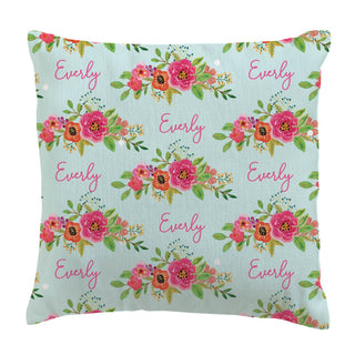 Floral Garden Personalized 17x17 Throw Pillow