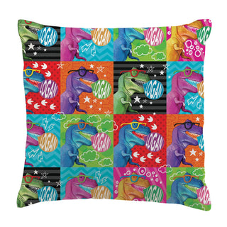 Bubble Gum Dinosaur Personalized 14x14 Throw Pillow