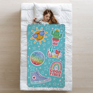Good Vibes Personalized Fuzzy Blanket