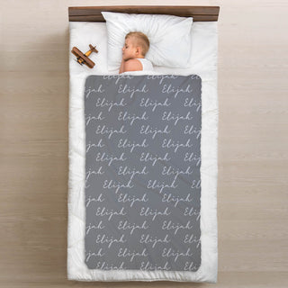 My Name Gray Personalized Fuzzy Blanket