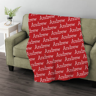 My Name Red Personalized Fuzzy Blanket