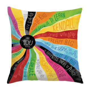 Be-YOU tiful Spiral Personalized 17x17 Throw Pillow