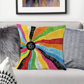 Be-YOU tiful Spiral Personalized 17x17 Throw Pillow