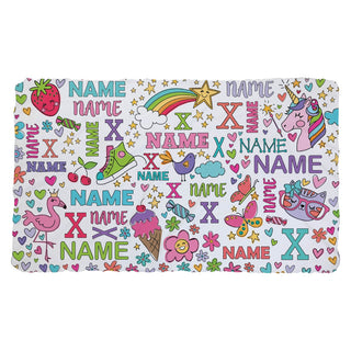 Girly Pattern Personalized Fuzzy Blanket