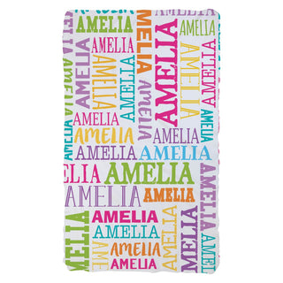 Girl's Name Pattern Personalized Fuzzy Blanket