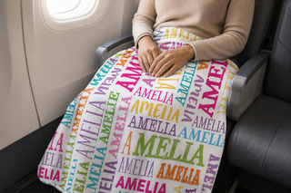 Girl's Name Pattern Personalized Fuzzy Blanket