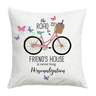 The Road to a Friend's Home Personalized 17x17 Throw Pillow