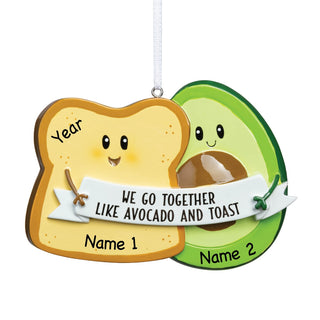 Avocado Toast Couple Personalized Ornament