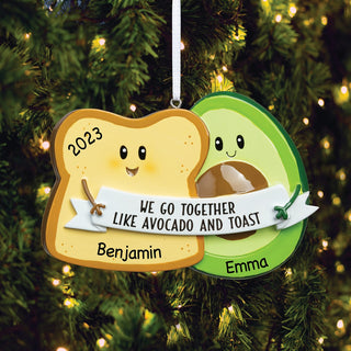 Avocado Toast Couple Personalized Ornament