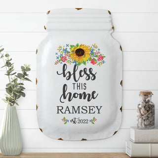Bless this home mason jar sign 