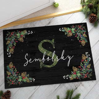 Pine Foliage Personalized Doormat - 18x27 Inch, 1/4" Thick