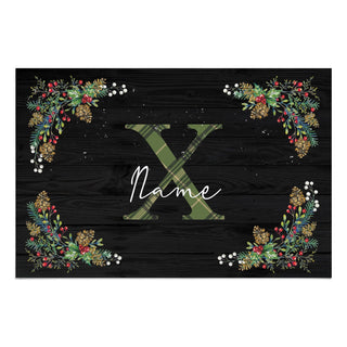 Pine Foliage Personalized Doormat - 18x27 Inch, 1/4" Thick