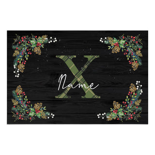 Pine Foliage Personalized Thin Doormat