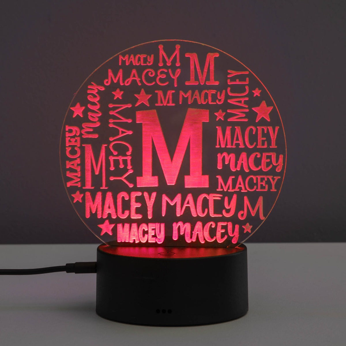 Name Led Gift Initial and Name LED Nightlight – Personalized Planet