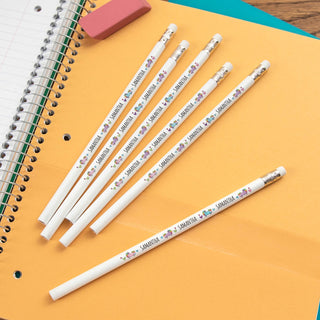 Sweet Unicorn Personalized White Pencil - Set of 6