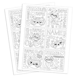 DIY Cutie Cat Personalized Sticker Set - Set of 12