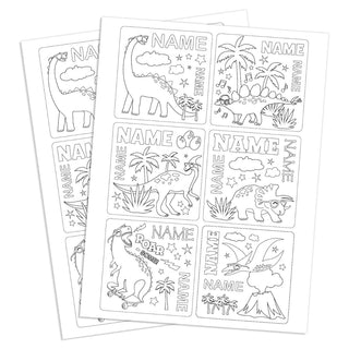 DIY Cool Dinosaurs Personalized Sticker Set - Set of 12