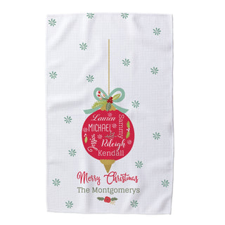 Family Ornament Personalized Waffle Tea Towel