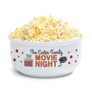 Family Movie Night Personalized Ceramic Popcorn Bowl