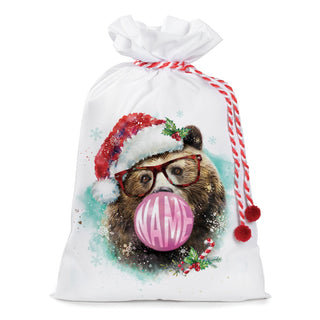 Holiday Bubble Gum Bear Personalized 18x27 Santa Sack