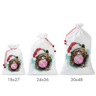 Holiday Bubble Gum Bear Personalized 24x36 Santa Sack