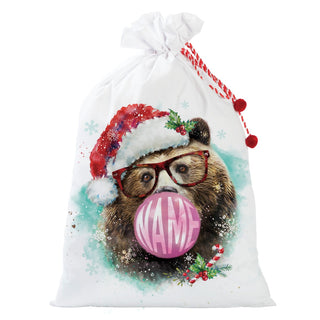 Holiday Bubble Gum Bear Personalized 24x36 Santa Sack