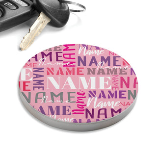 My Name in Pink Personalized Car Coasters