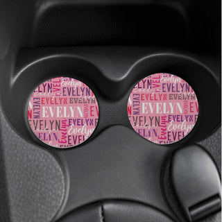 My Name in Pink Personalized Car Coasters