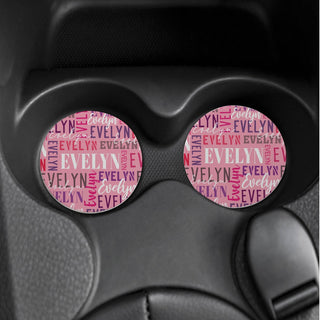 My name in pink car coaster