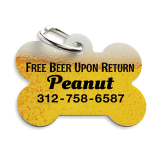Free Beer Upon Return Personalized Pet Tag