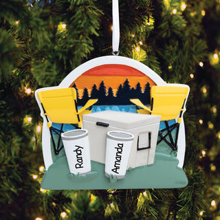 Cooler tumbler ornament with 2 names