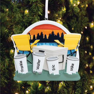 Cooler tumbler ornament with 4 names