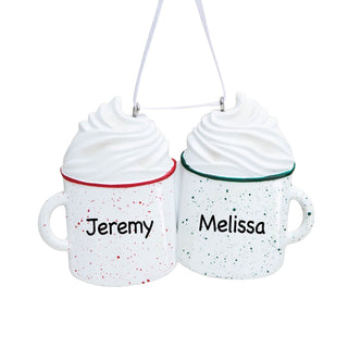 Hot Cocoa Family of 2 Personalized Ornament