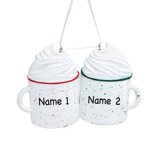 Hot Cocoa Family of 2 Personalized Ornament