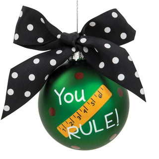 #1 Teacher Personalized Glass Ball Ornament