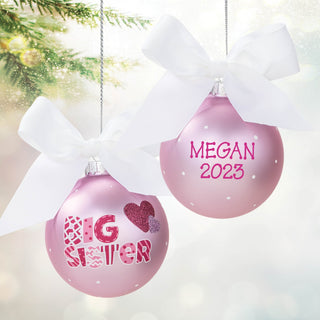 Big Sister Personalized Glass Ball Ornament